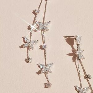 David’s Bridal Cubic Zirconia Flower Garland Earrings